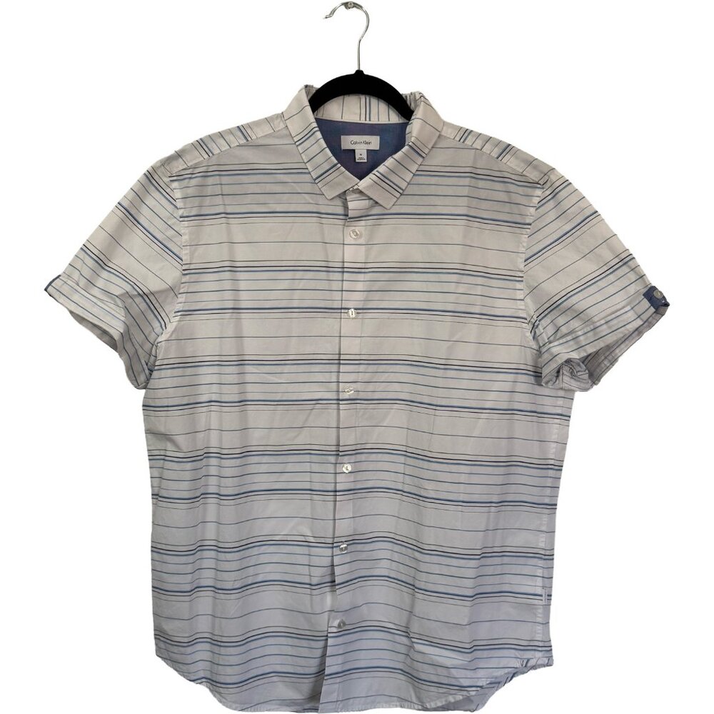 Mens XL Calvin Klein Short Sleeve Button Up Shirt Pattern